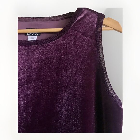 Simply Emma Purple Velvet Sleeveless Blouse Size 1X Witchcore FairyCore Fall - Picture 4 of 8